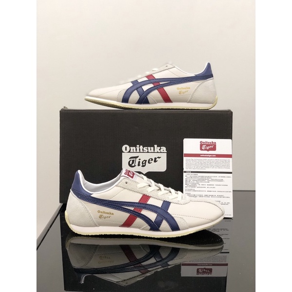 Sepatu Onitsuka Tiger Runspark Cream Blue Red Free Paperbag