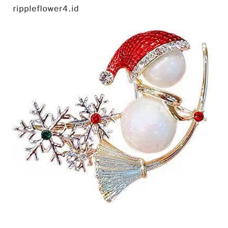 {rippleflower4.id} Pin Salju Natal Yang Indah Penyihir Berkualitas Di Sapu Bros Selamat Natal Tahun Baru Bros Pin Perhiasan Bros Hadiah Tahun Baru~