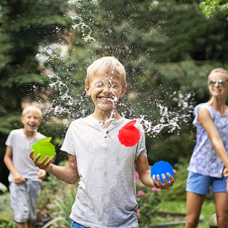 Kreatif Dapat Diisi Kuku Silikon Lembut Mainan Bola Air/ Dapat Digunakan Kembali Tangan Lempar Balon Percikan/ Kolam Pantai Anak Peraga Permainan Permainan Peraga Air