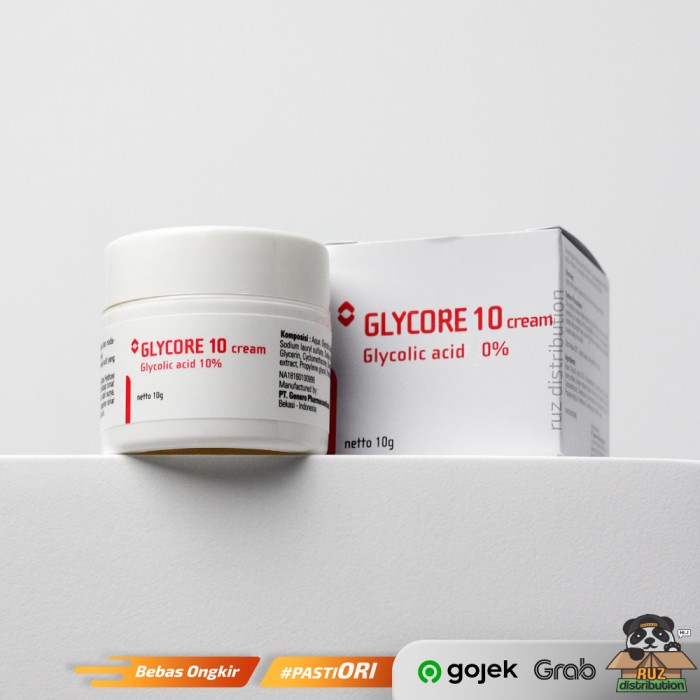 GHA | Glycore 10% Cream 10g Krim Pencerah & Pemutih Wajah | Versi ORIGINAL