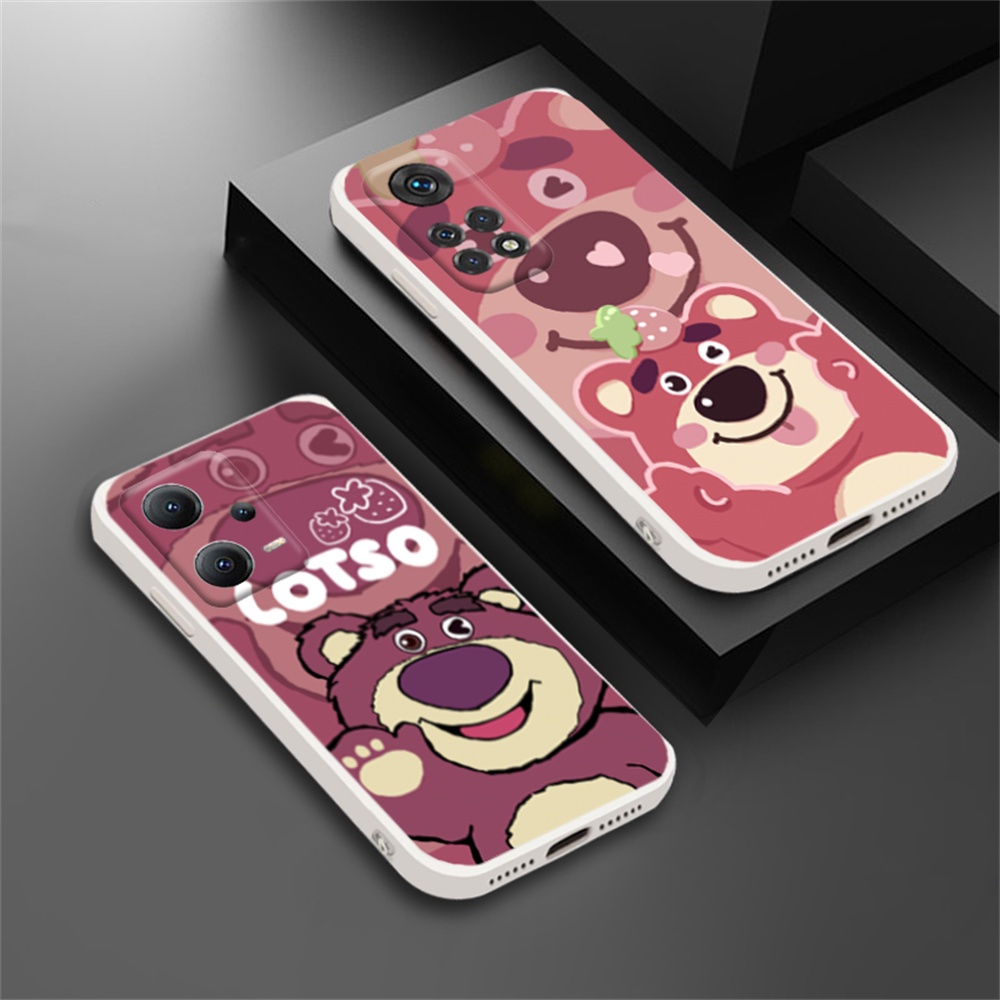 Casing Silikon Lembut Redmi Note12 4G Note12 Pro Poco X5 11S 11 Pro Redmi 10C 10A 9C 9T Note10 5G Note 10S Note 9s Poco F4 GT M3 Pro X3 Pro NFC Manyo Strawberry Bear Phone Cover