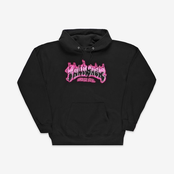 Thrasherr Air Brush Black Hoodie