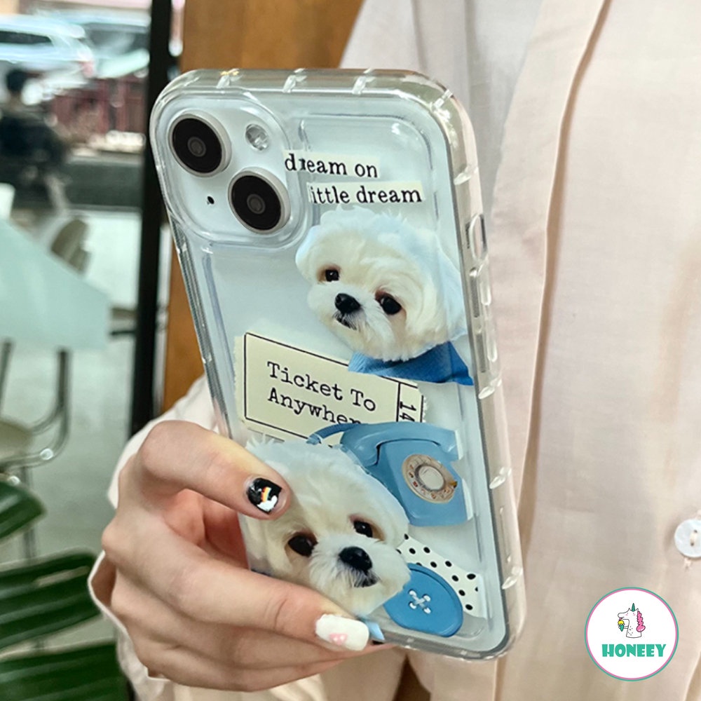 Furry Puppy Case Lucu Untuk Iphone14 13 12 Pro Max Casing iPhone 11 Pro Max XR XS 7 8plus Airbag Shockproof Soft Back Cover