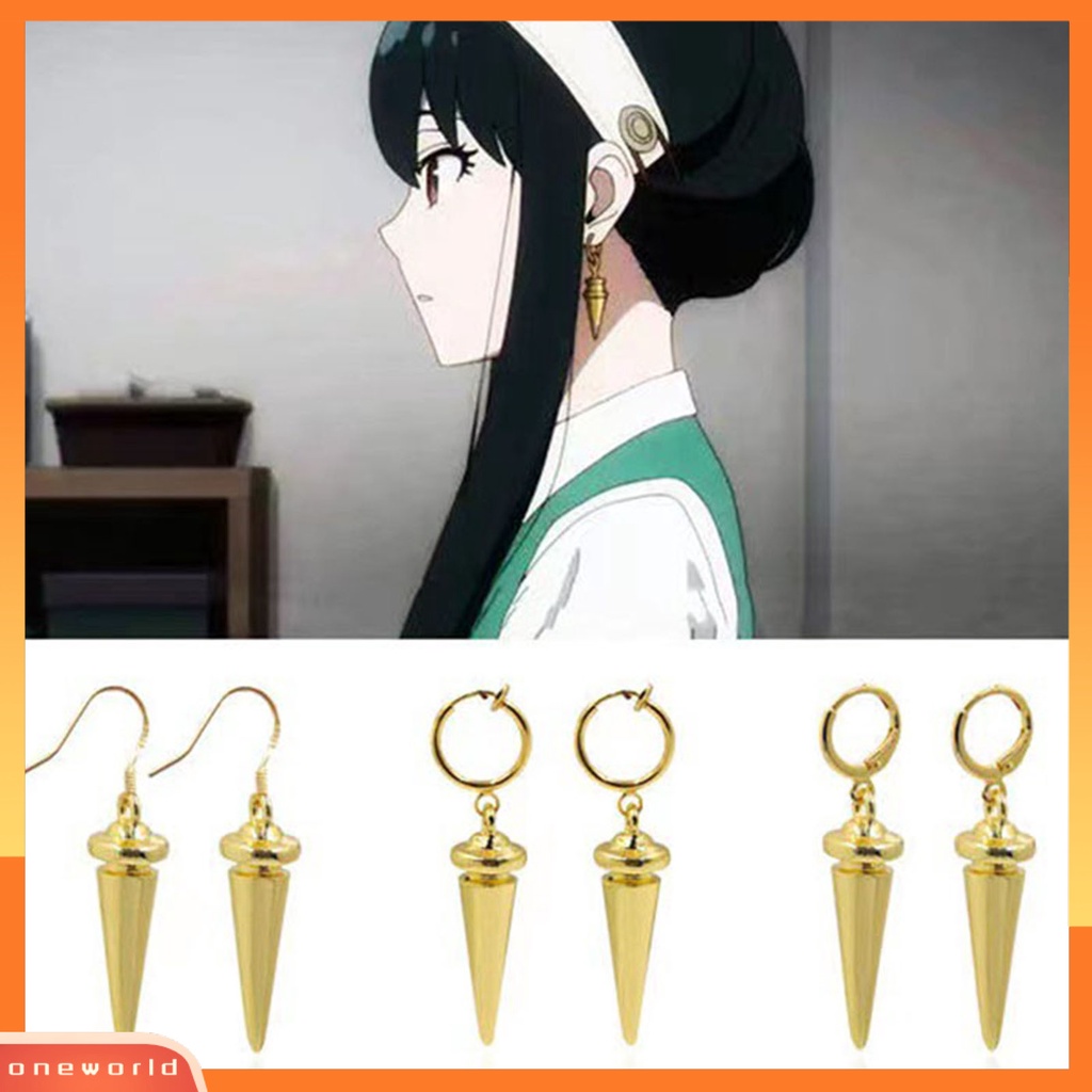 [WOD] 1pasang Anting Anime Meruncing SPY Keluarga Yor Forger Cosplay Perhiasan Electroplating Kartun Wanita Gadis Hadiah