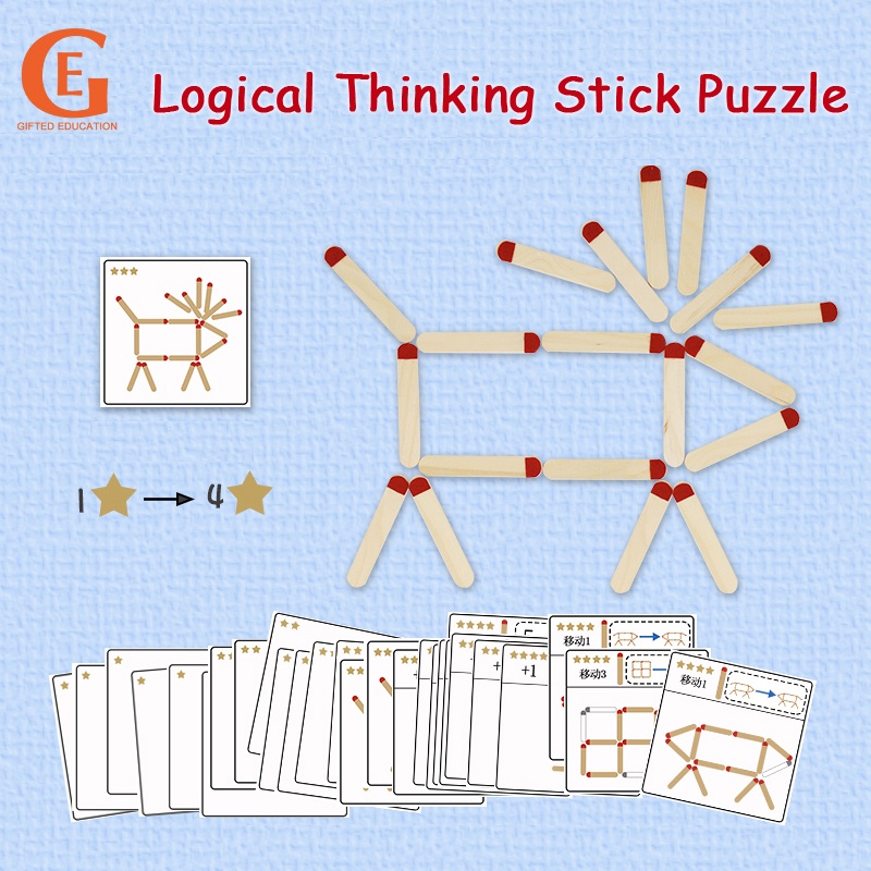 Anak Berpikir Logis Kayu Stik Puzzle Mainan Anak Tk Montessori Matematika Edukasi Dini Geometris Mainan