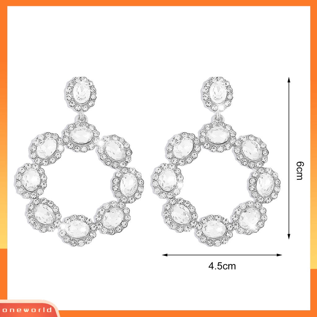 [WOD] 1pasang Anting Menjuntai Gaya Pengadilan Vintage Berlebihan Geometris Berkilau Hias Perhiasan Hadiah Wanita Berlian Imitasi Bertatahkan Liontin Anting Telinga Giwang Untuk Perjamuan