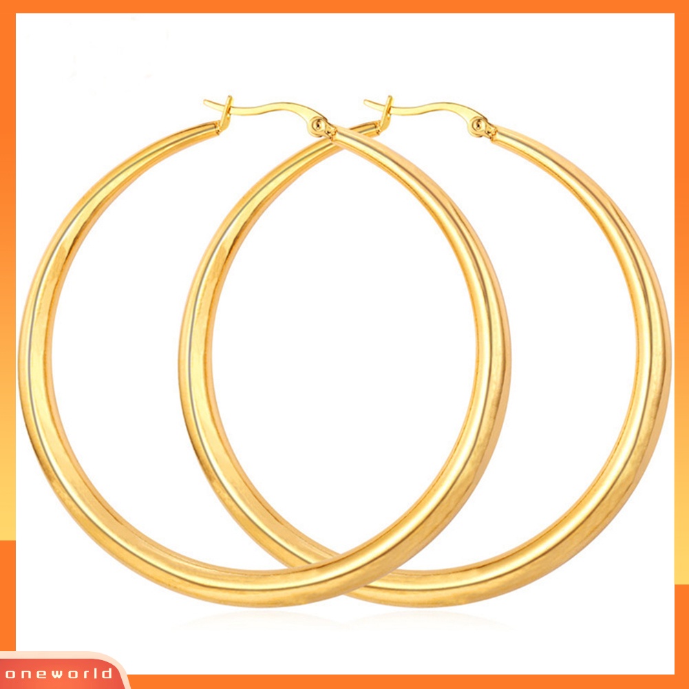 [WOD] Wanita Fashion Besar Halus Lingkaran Hoop Anting Statement Piercing Perhiasan Hadiah