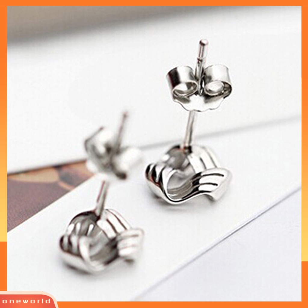 [WOD] Ear Studs Triangle Streamlined Anggun Silver Wanita Anting Geometris Untuk Perjamuan