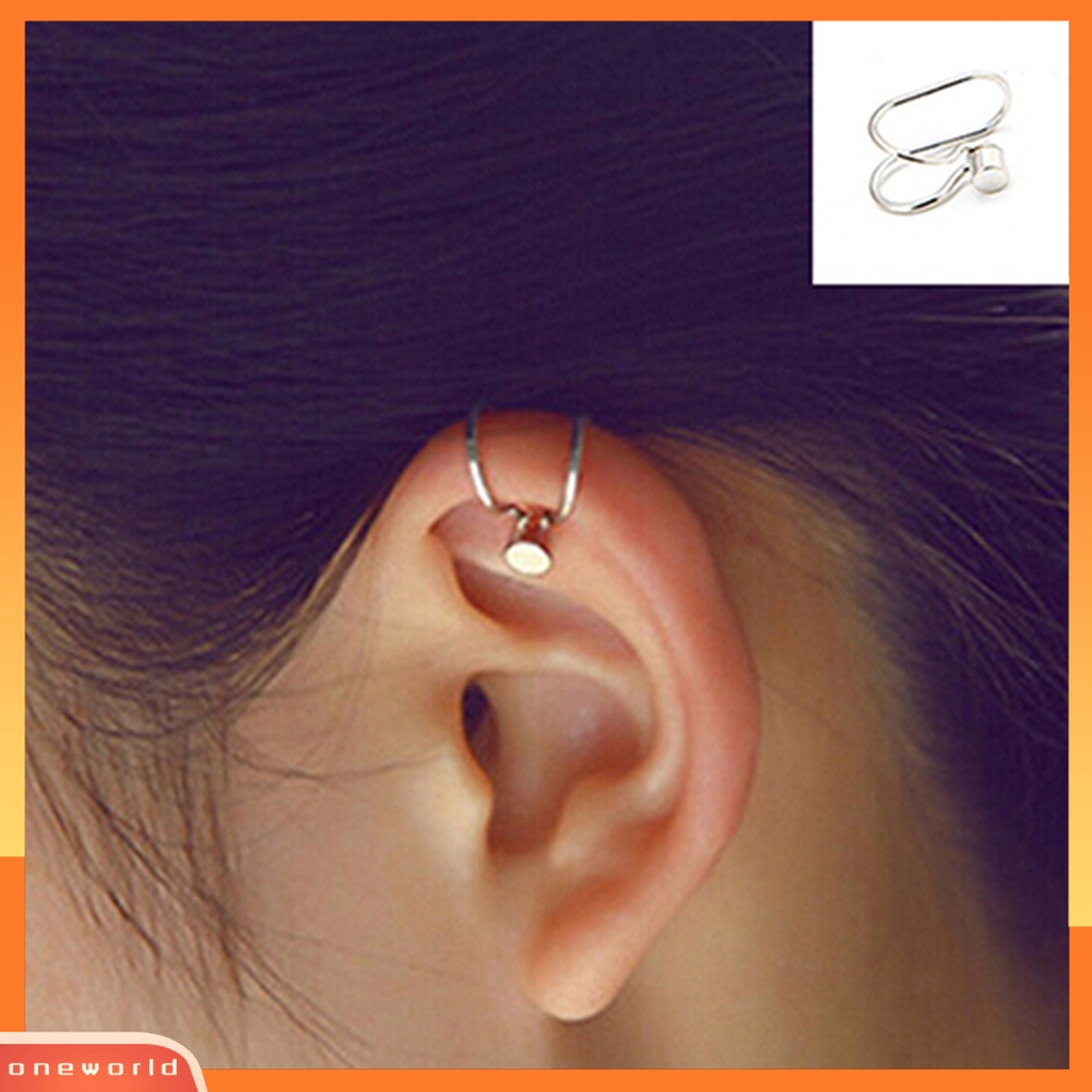 [WOD] Ear Clip Cuff Indah Non Tindik Wanita Hati Bulan Bentuk Anting Mutiara Imitasi Untuk Pacaran