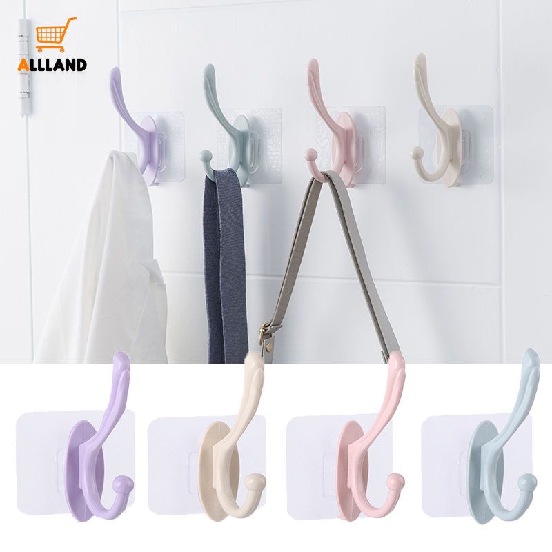 Portable Detachable Wall Mounted PP Geometri Kait Besar/ Kamar Mandi Kuat Perekat Diri Rak Gantung Handuk/ Kait Penyimpanan Baju Topi Rumah