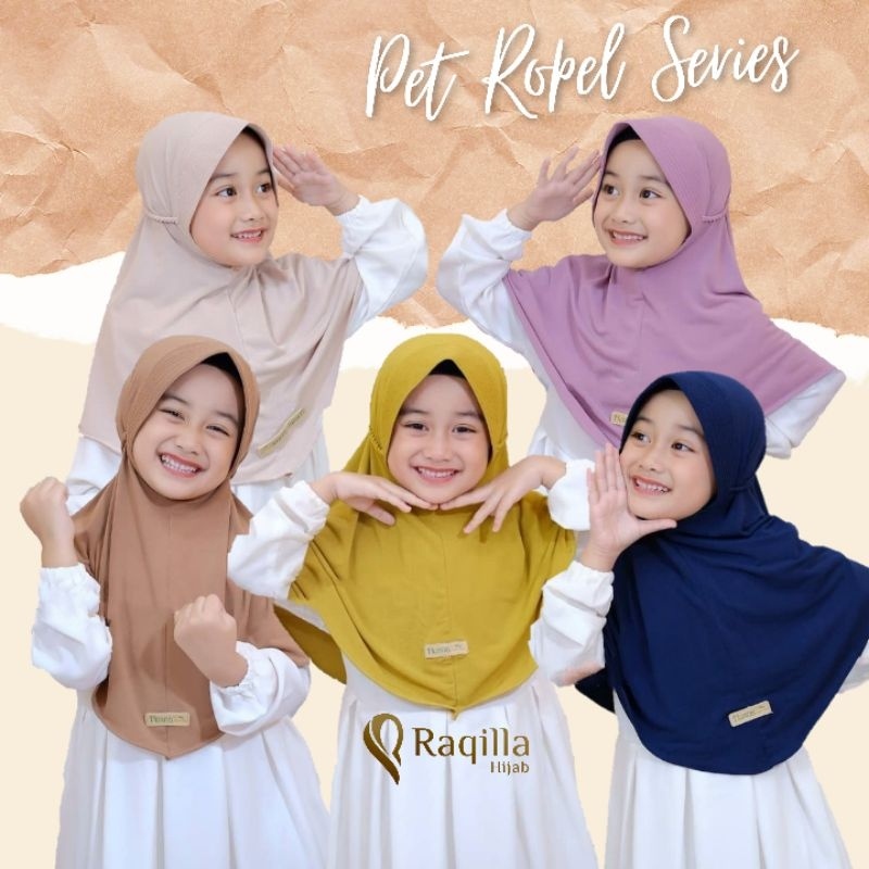 Jilbab Anak Perempuan Premium Pet Ropel Kids | Kerudung anak perempuan by Husna