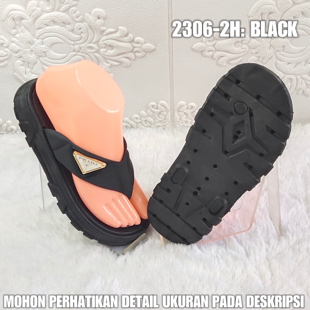 Sandal Jepit Wanita 2306 2H Sendal Karet Perempuan Kekinian AntiSlip SDLWW