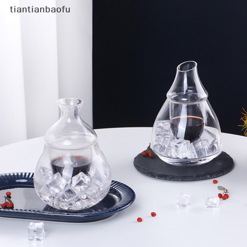 [tiantianbaofu] Glass Ice Bucket Red Wine Decanter Dispenser Anggur Whiskey Decanter Bar Alat Butik