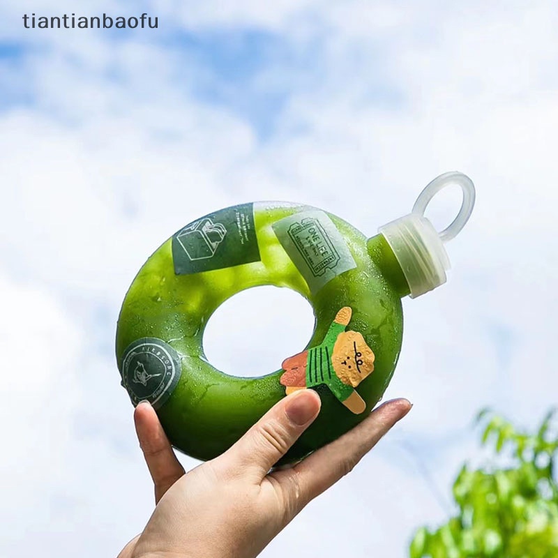 [tiantianbaofu] 500ml Musim Panas Kartun Donat Sippy Kettle Botol Air Olahraga Outdoor Gym Butik