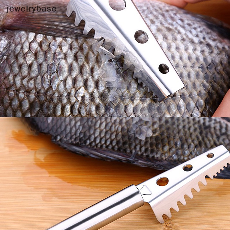 [jewelrybase] Stainless Steel Fish Scaler Handheld Remover Sea Cleaning Scraper Pembersih Kerak Butik