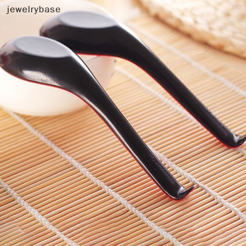 [jewelrybase] 3pcs Atau 5pcs /set Sendok Sup Plastik Merah Dan Hitam Peralatan Dapur Alat Sendok Butik