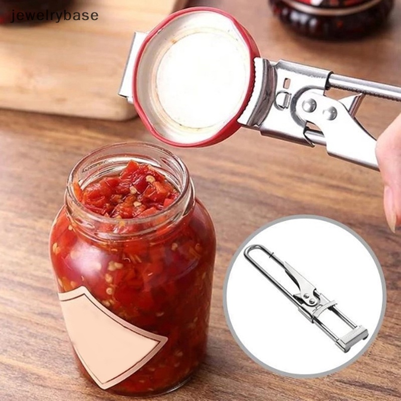 [jewelrybase] Adjustable Jar Opener Stainless Steel Manual Pembuka Tutup Kaleng Botol Untuk Tangan Lemah Pegangan Mudah Pembuka Toples Aksesoris Dapur Set Butik