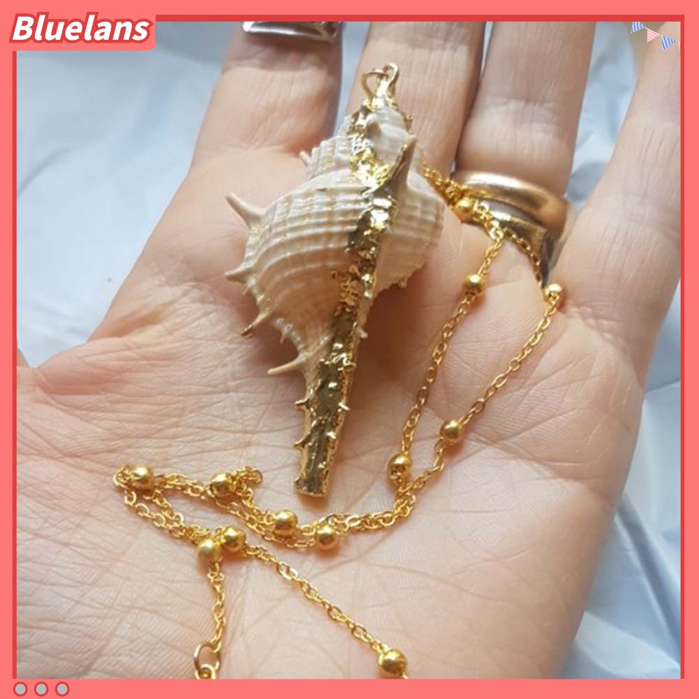 [BLS] Bohemian Wanita Manik-Manik Keong Cowrie Shell Liontin Rantai Kalung Perhiasan Hadiah