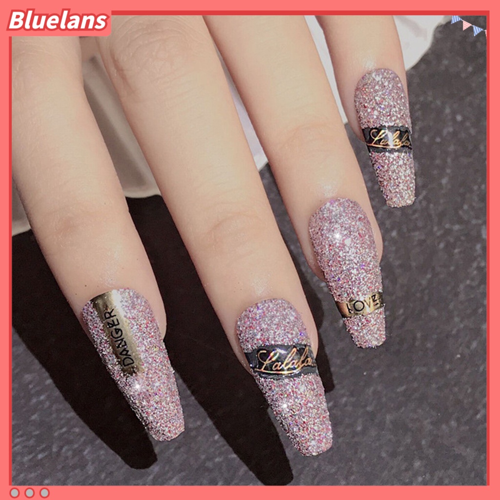 [BLM] 2pcs Cepat Kering Tahan Lama Glitter Nail Art Bubuk Pigmen DIY Manicure Decor