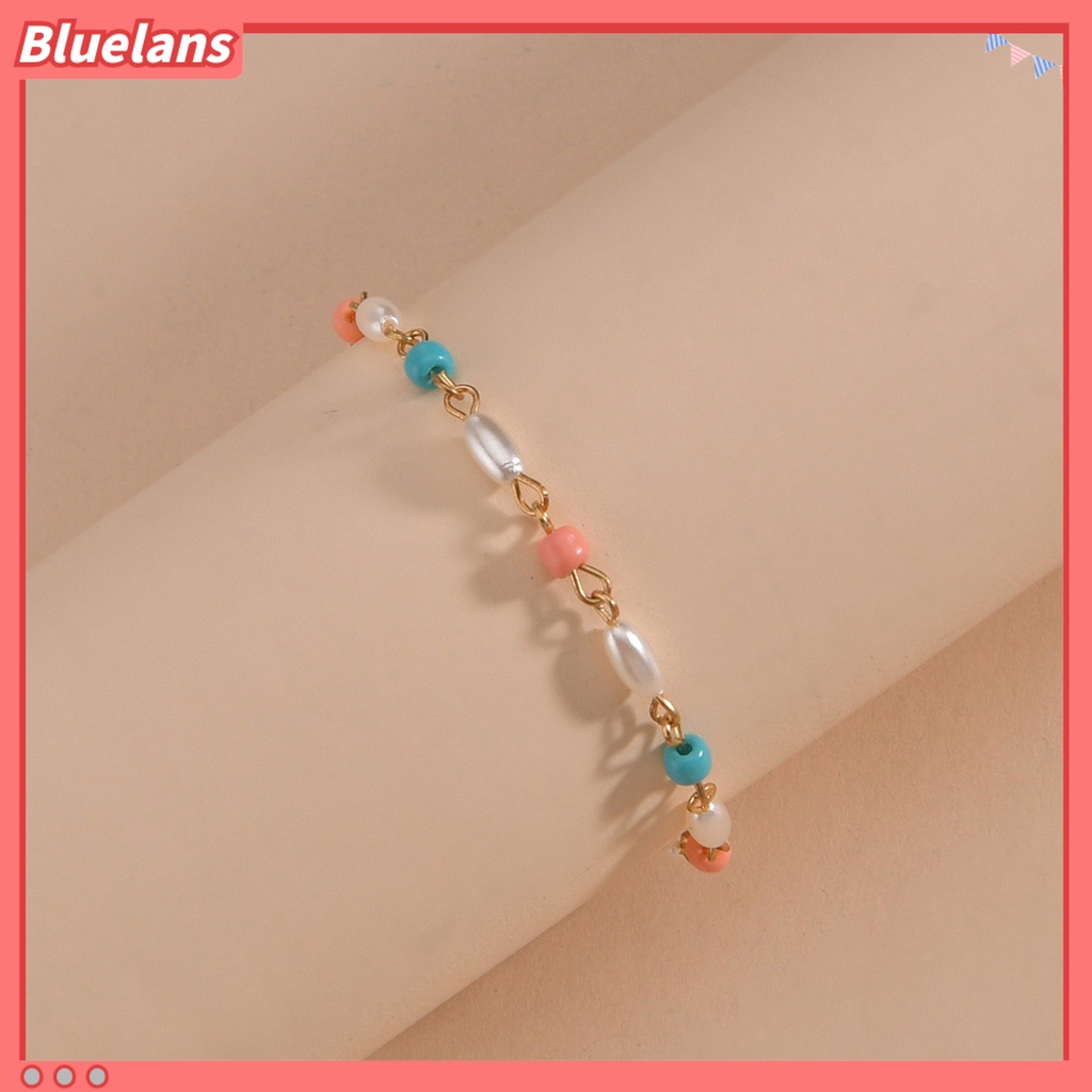 [BLS] Pesona Gelang Kaki Manik-Manik Warna-Warni Tidak Luntur Adjustable Dipanjangkan Rantai Indah Menghias Kepribadian Kaki Perhiasan Kaki Barefoot Gelang Perhiasan Aksesori