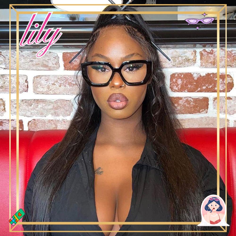 Lily Black Kacamata Wanita Wanita Pria Kaca Mata Bening Kacamata Frame Tebal