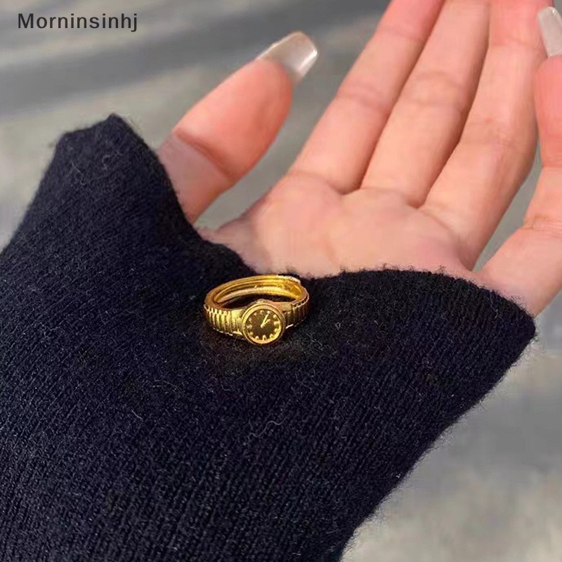 Mornin 1pc Baru Kreatif Jam Tangan Bentuk Cincin Untuk Wanita Pembukaan Yang Dapat Disesuaikan Cincin Mini Menonton Jari Cincin Pasangan Cincin Hadiah id