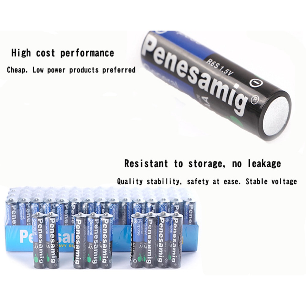 60Pcs AA/AAA 1.5V Karbon Baterai Kering Aman Kuat Explosion-Proof 1.5 Volt Baterai AAA UM4 bateria Tanpa Merkuri