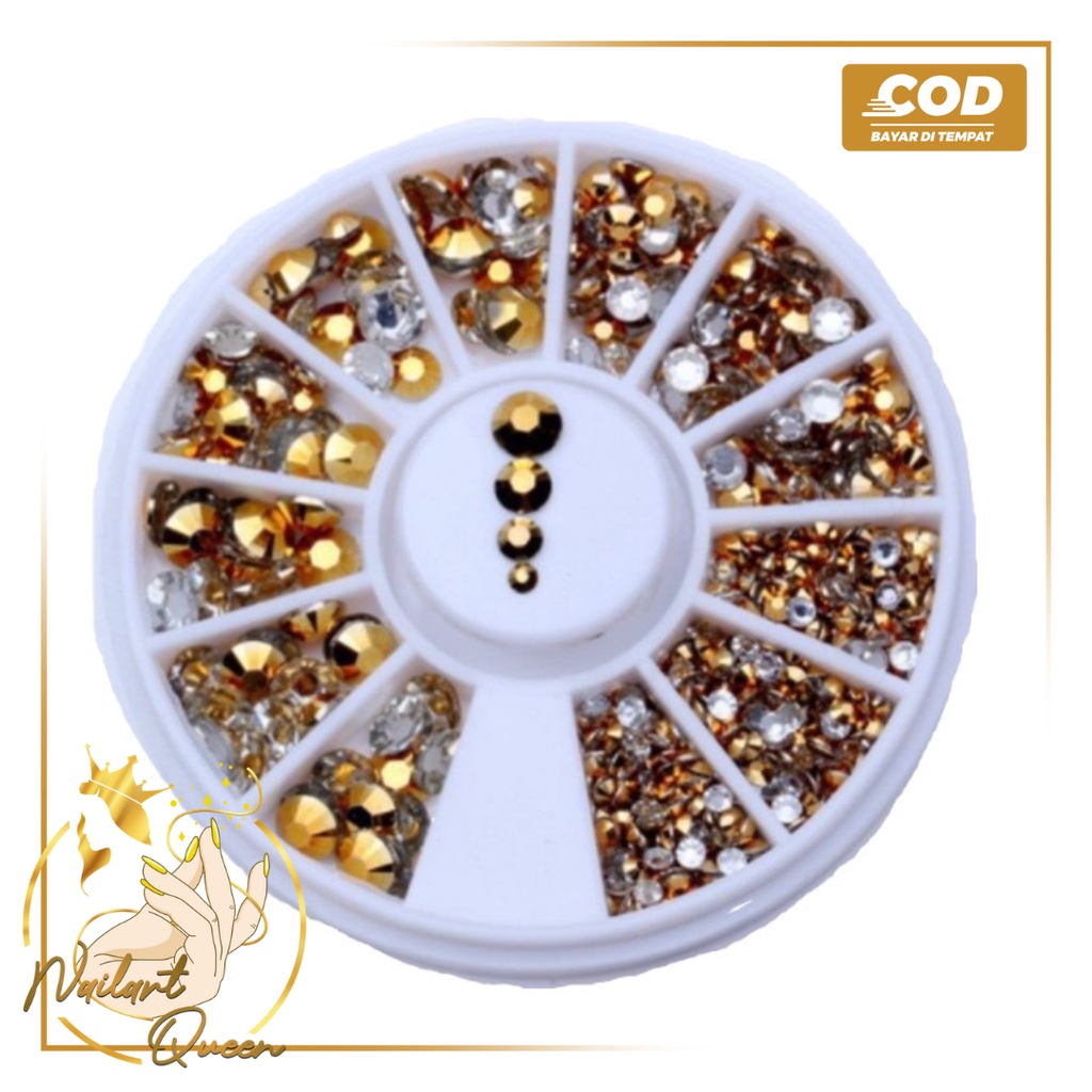 Manik Roda Wheel Hiasan Nailart/Henna/DIY/Diamond Gigi BARU