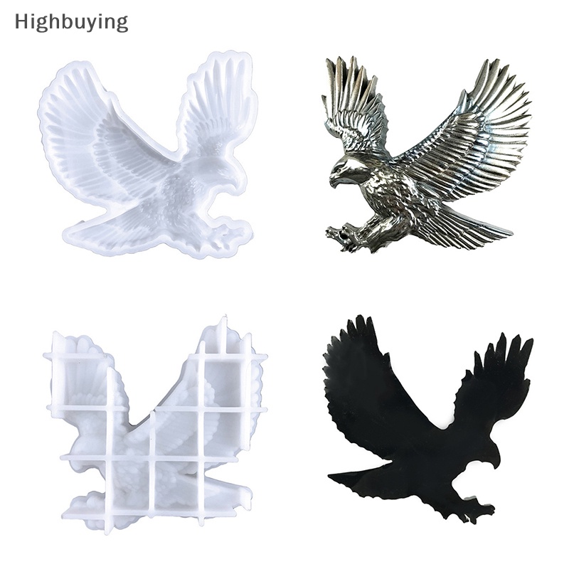 Hbid Ornamen Burung Hantu Epoxy Resin Cetakan DIY Hiasan Dinding Desktop Ornamen Setengah Tiga Dimensi Eagle Silicone Mold Glory