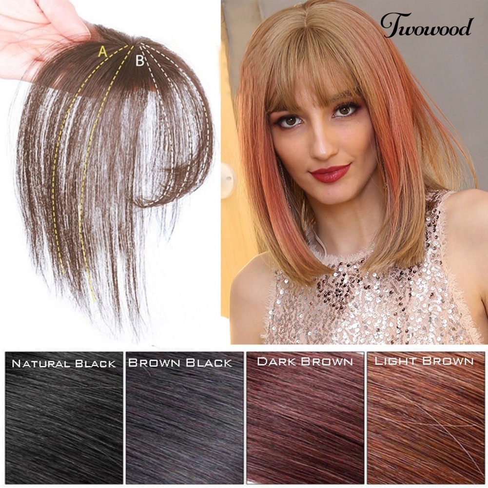 Twowood Fashion 3D Air Fringe Ultra-Tipis Mulus Palsu Bang Wig Rambut Ekstensi Sopak