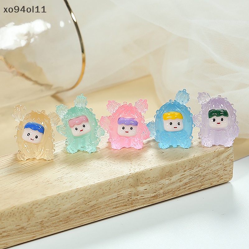 Xo 2 Pcs Lucu Bercahaya Kaktus Boneka Ornamen Mini Kartun Warna Micro Landscape Dekorasi Rumah Boneka Miniatur Mainan OL