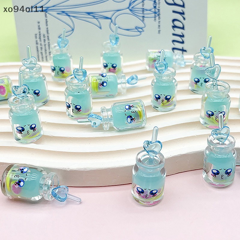 Xo 2Pcs Luminous Emoji Juice Cup Ornamen Mini Color Drink Cup Micro Landscape Dekorasi Rumah Boneka Miniatur Mainan OL