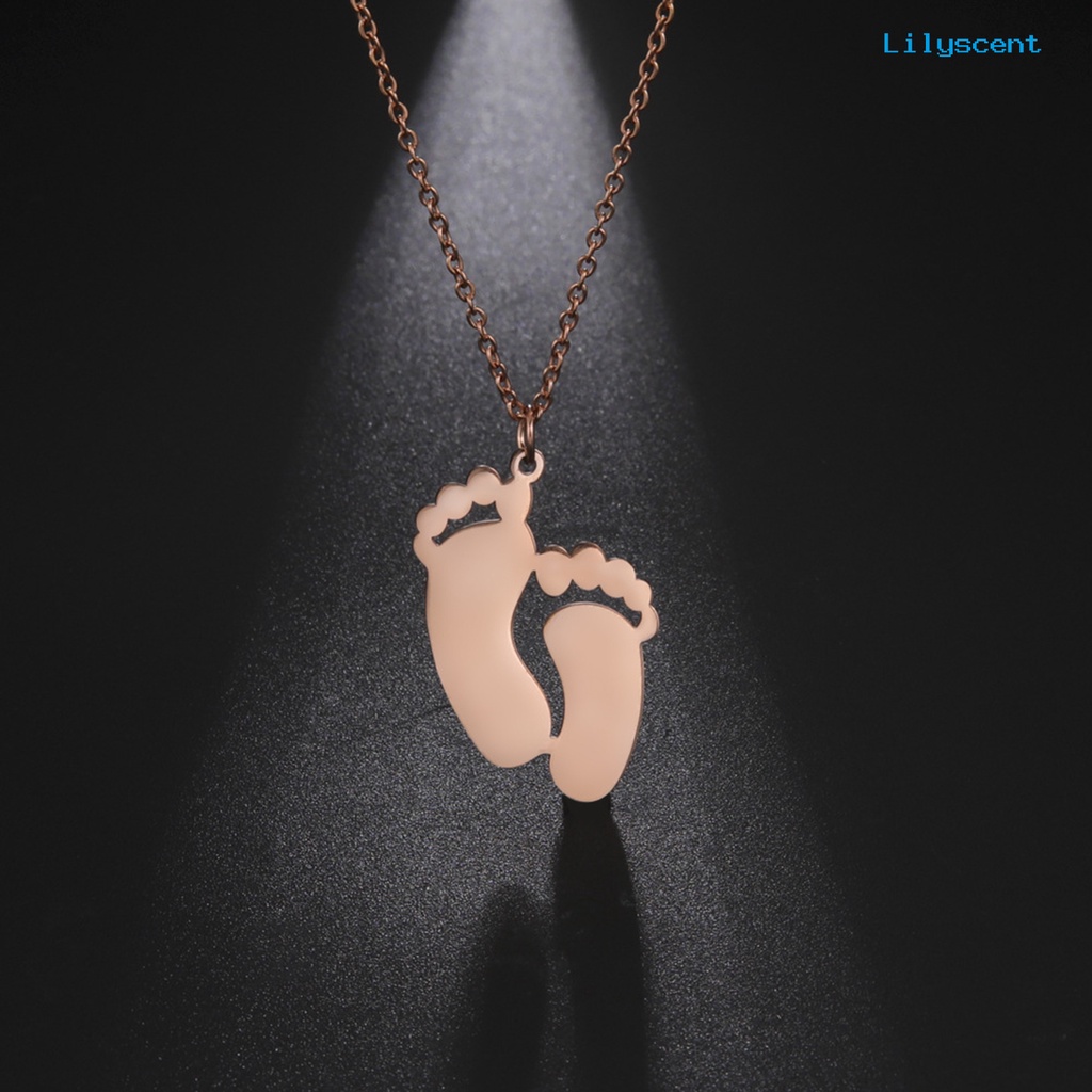 [LS]Pendant Kalung Indah Geometris Liontin Finishing Terang Electroplating Tahan Luntur Dekorasi Hypoallergenic Kaki Bayi Liontin Kalung Perhiasan Aksesori