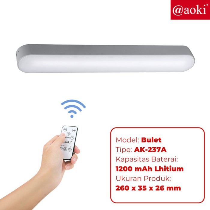 Aoki Lampu LED Magnet Remote Dinding Bisa Gantung Bulet 26Cm AK-237A