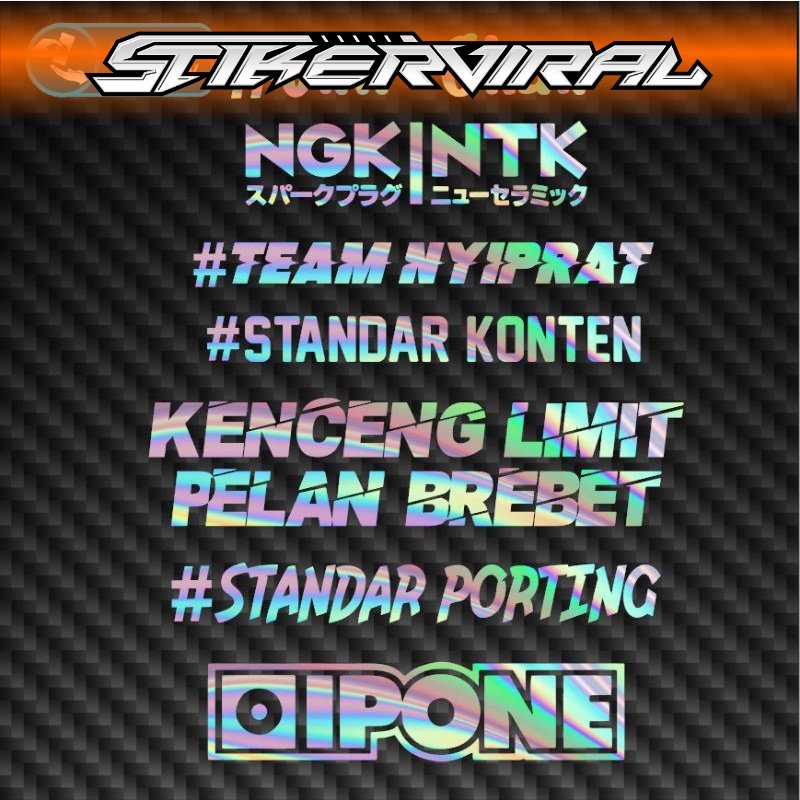 Cutting Sticker Viral HOLOGRAM/STICKER SPINSOR MOTOR PSKNMTC PROSTREET PELAN RCB STICKER BEAT/STICKE