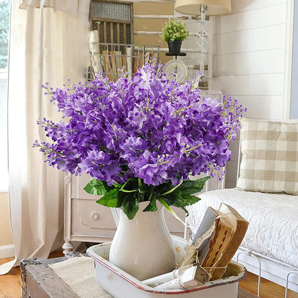 Wi1 Buah/5 Kepala Simulasi Bunga Hyacinth Buatan Bunga Wisteria Dekorasi Rumah Luar Ruangan Buket Palsu Meja Pernikahan Ornamen Hyacinth Palsu