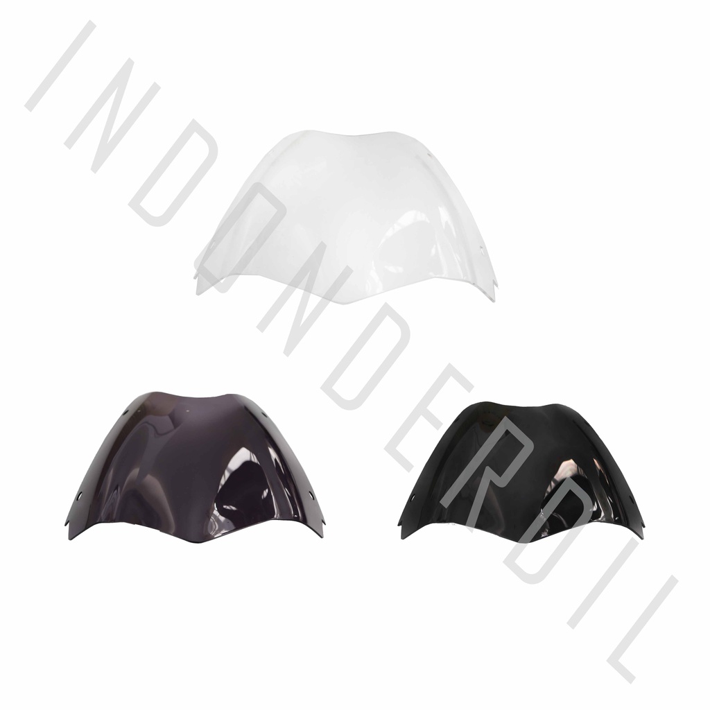 Visor Satria FU Lama 2011-2012 Barong Windshield Winsil Winshild Wind Shield Sil Shild Hitam Bening Ribben Riben Smoke