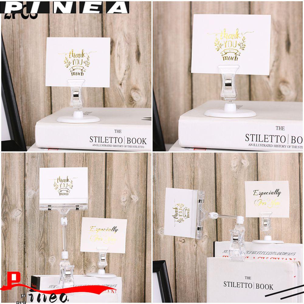 Nanas 2PCS Display Holder Sign Card Bermanfaat Klip Ganda Plastik