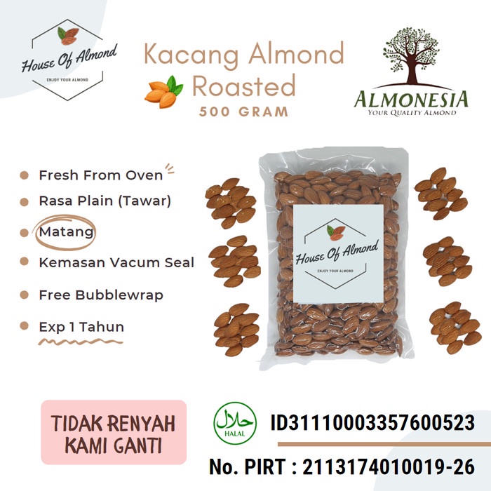 

New Arrival Kacang Almond Panggang Premium Almonesia 500gr