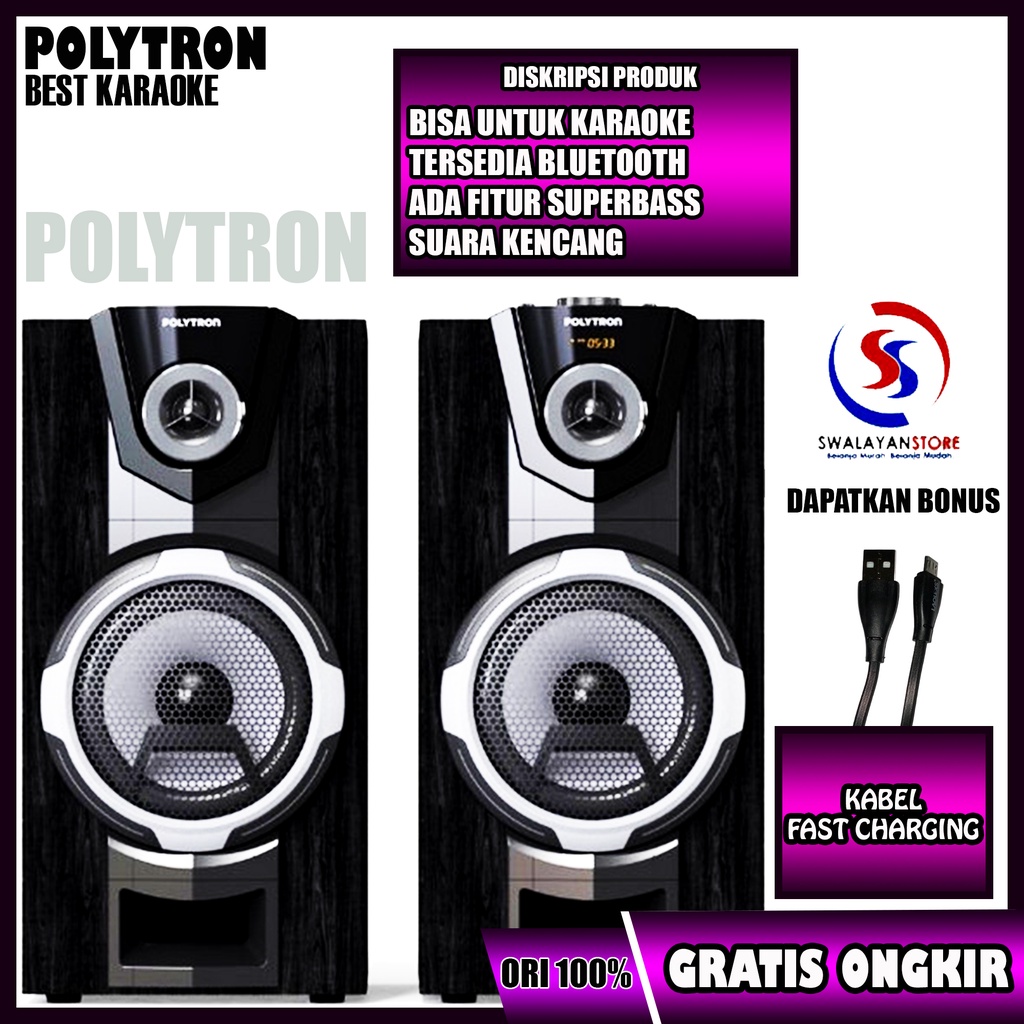 KHUSUS JATIM SPEKER POLYTRON 8E12 SUARA MENGGELEGAR GARANSI RESMI