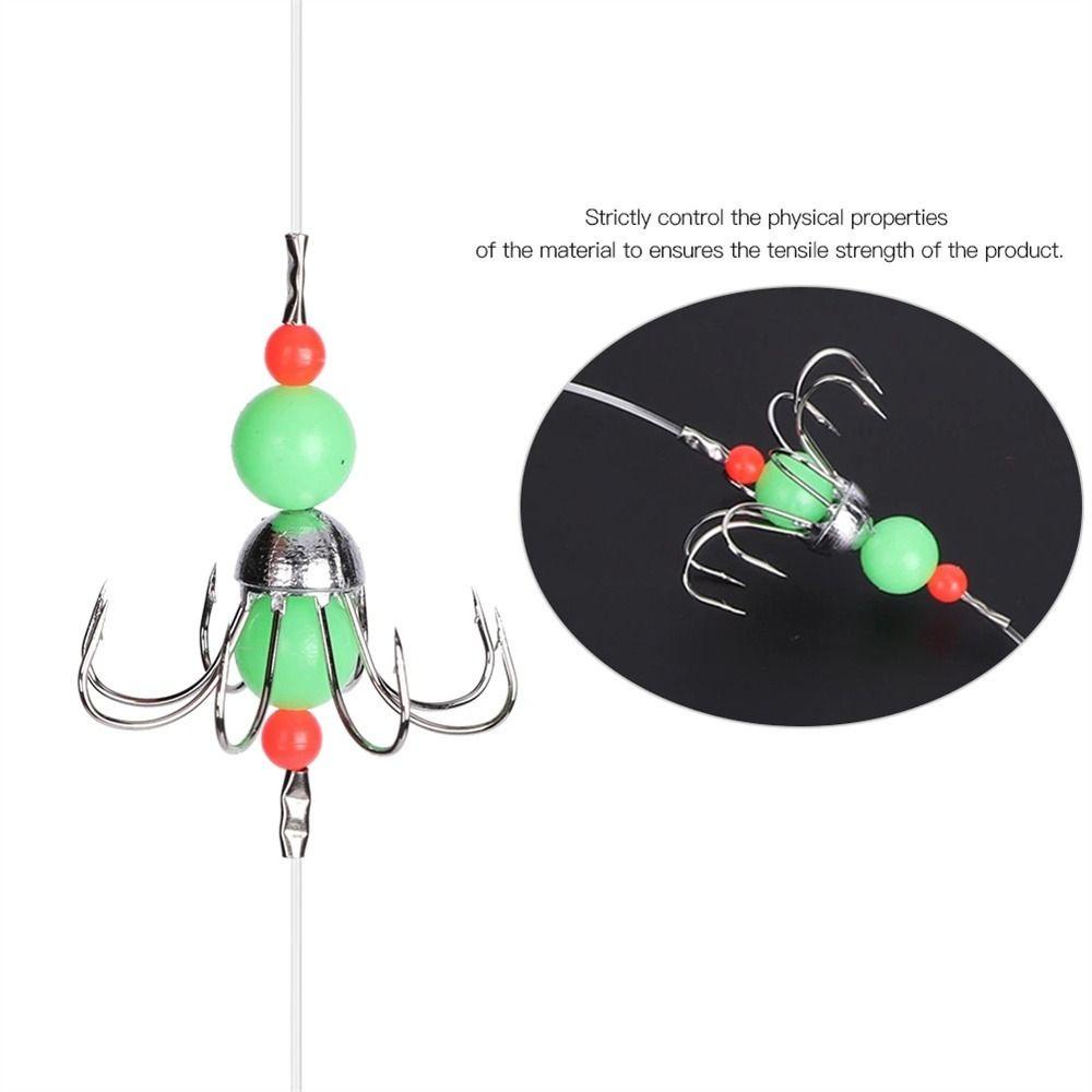 Lanfy String Hook Fishing Tackles Fluorescence Barbed Fishing Hooks Umpan Pancing Luminous Gurita Fishhook