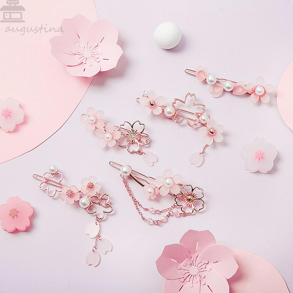 Agustina Hairclips Fashion Jepang Hadiah Kawaii Woman Sakura Flower