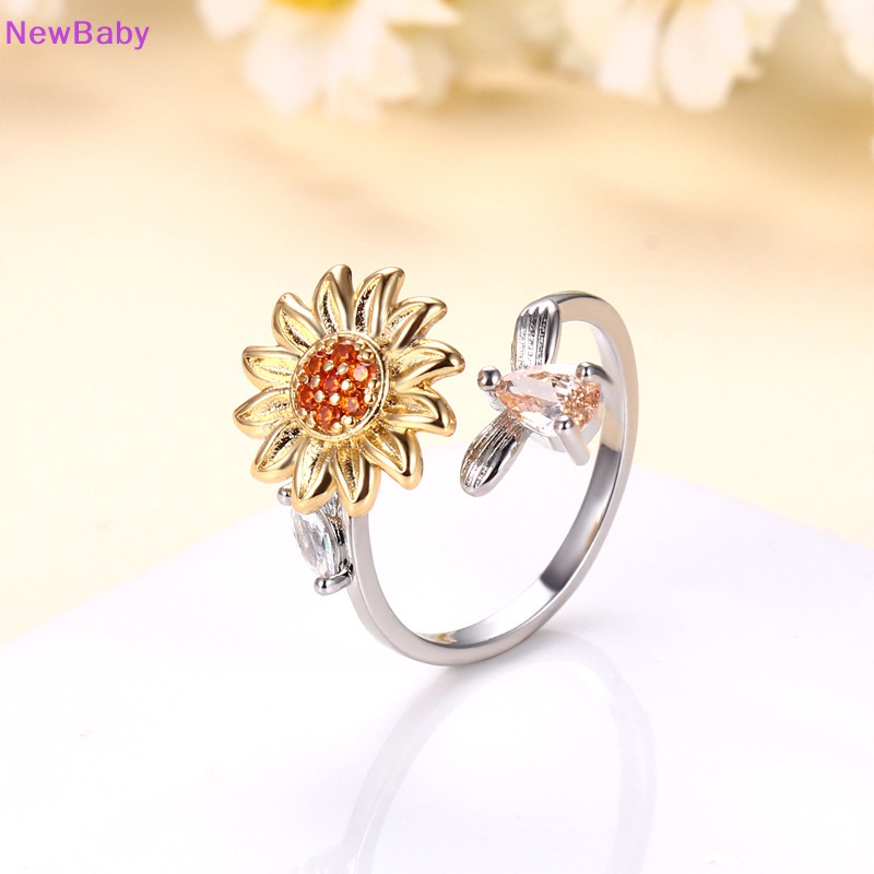Newbaby Fidget Ring Sunflower European and American Fingertip Turntable Autism Gift ID