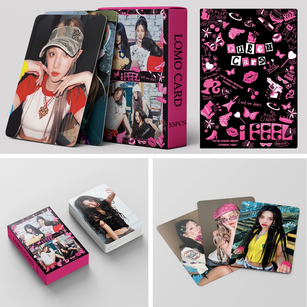 55pcs /box (G)I-DLE Album I FEEL Photocards Queencard Lomo Cards GIDLE QUEEN CARD Kpop Postcards
