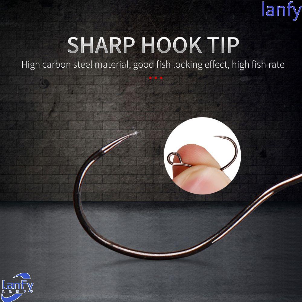 Lanfy Carbon Steel Fishhook Ikan Gurame Fishhook 20 Pcs Mata Besar Alat Pancing Perlengkapan Memancing Aksesoris Pancing Kail Pancing