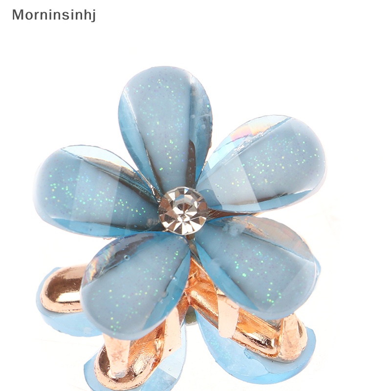 Mornin 5Pcs 2cm Biru Ungu Putih Korea Bentuk Bunga Hair Claw Untuk Wanita Perempuan Barrette id