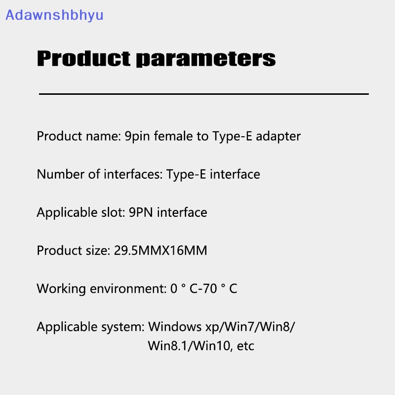 Header Wanita Adhyu 9Pin Ke Tipe-E Adapter Motherboard 9-pin Extension Tipe-E Ke Key-A Converter Adapter ID