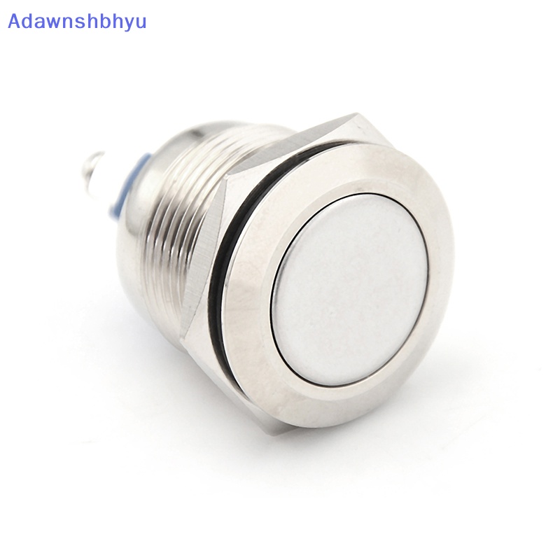 Adhyu 1PC 19mm Tahan Air Perak momentary metal push button switch flat top switch ID