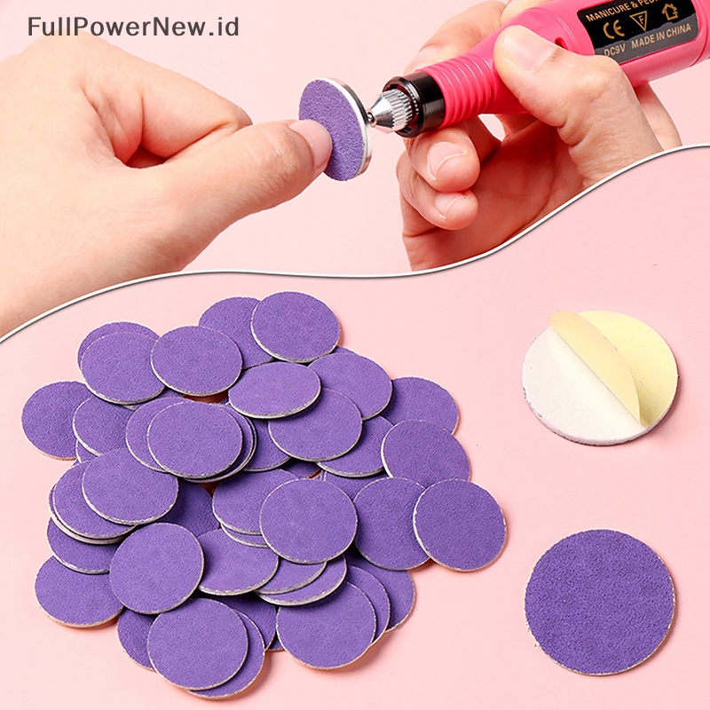 Power 50Pcs Disk Replacement Pad Pink Grit Refill Pads Untuk Alat Pedicure Poles ID