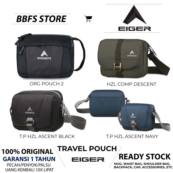 EIGER Original ORG pouch 2 travel tas selempang garansi 1 tahun